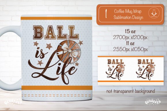 A Basketball Mug Wrap Sublimation Design for Craft and Graphics