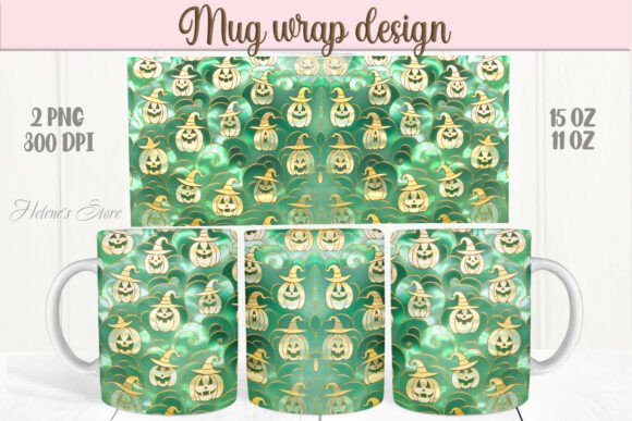 A Halloween Mug Wrap Design Asset for Crafts and Graphics