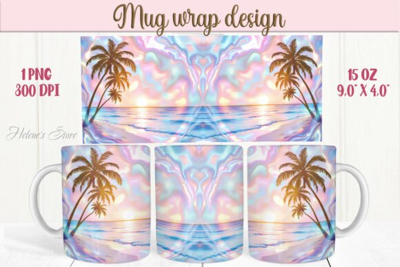 A Palm Tree Mug Graphic for Crafts and Branding