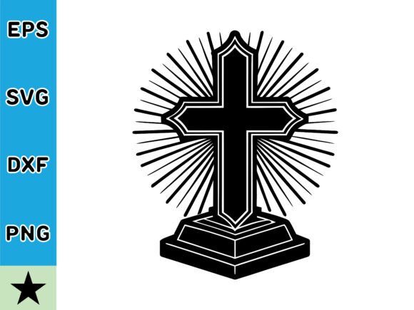Engraved Cross Vector: A Graphics Asset for Crafts